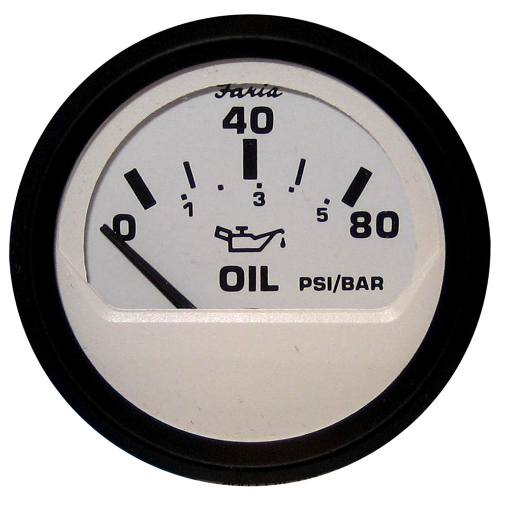 Faria Euro White 2" Oil Pressure Gauge (80 PSI)