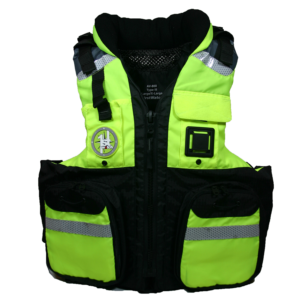 First Watch AV800 Four Pocket Flotation Vest HiVis Yellow Small