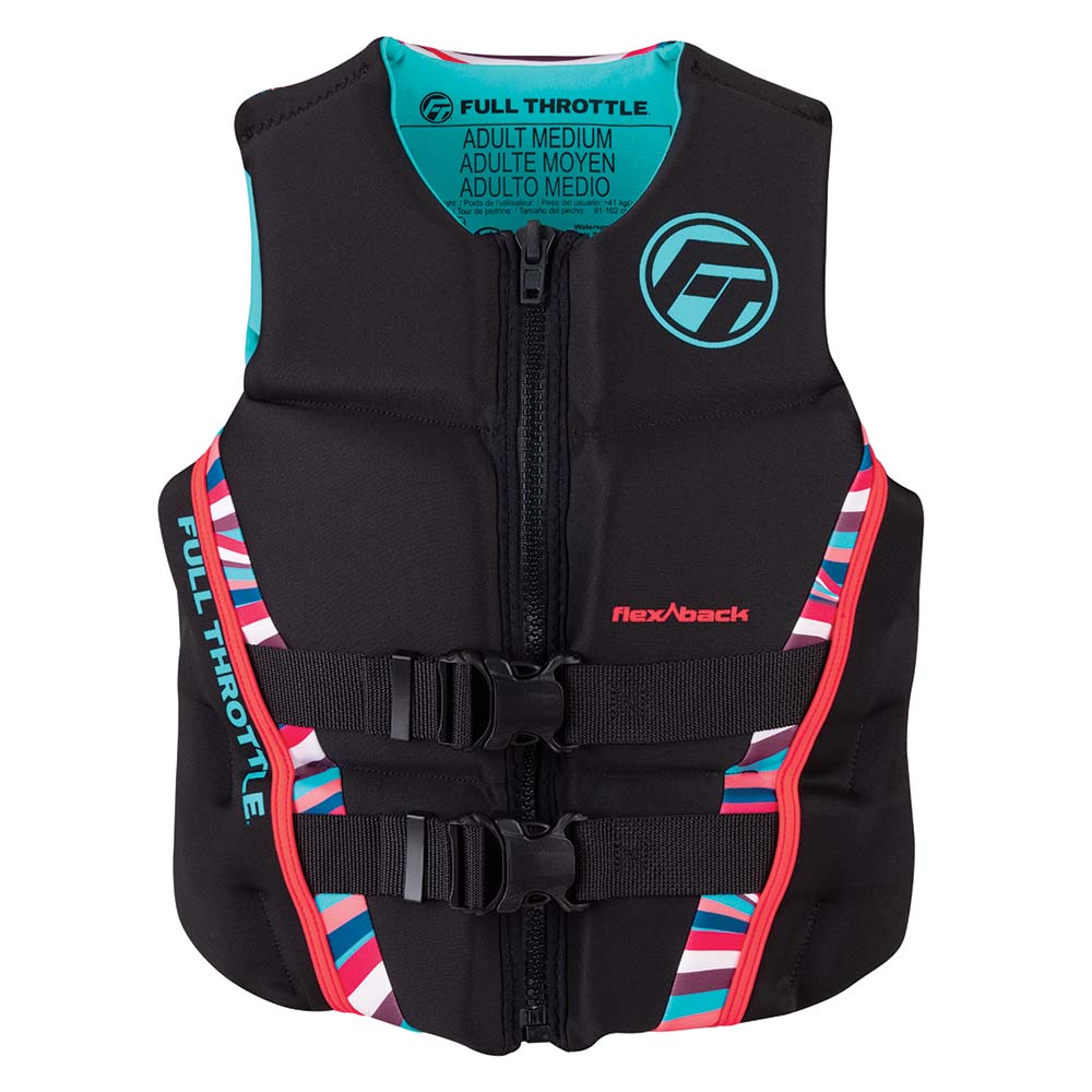 Full Throttle Women's Rapid-Dry Flex-Back Life Jacket - Women's M - Pink/Black