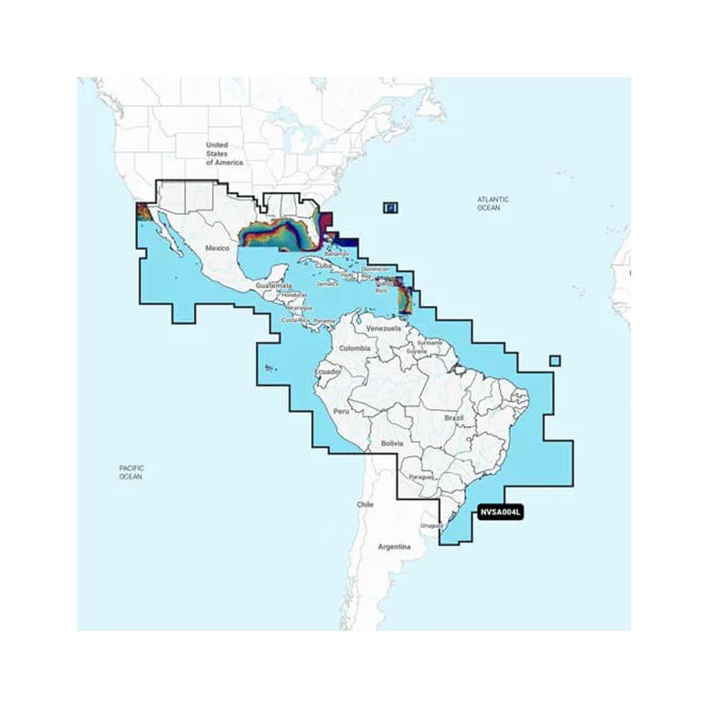 Garmin Navionics Vision+™ NVSA004L -Mexico, the Caribbean to Brazil - Inland & Coastal Marine Charts