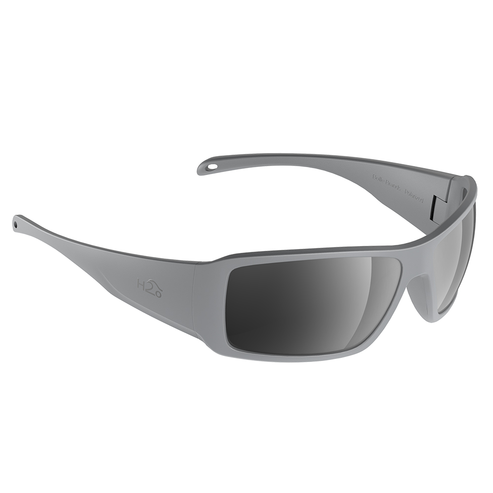 H2Optix Stream Sunglasses Matt Grey, Grey Silver Flash Mirror Lens Cat.3 - AntiSalt Coating w/Floatable Cord
