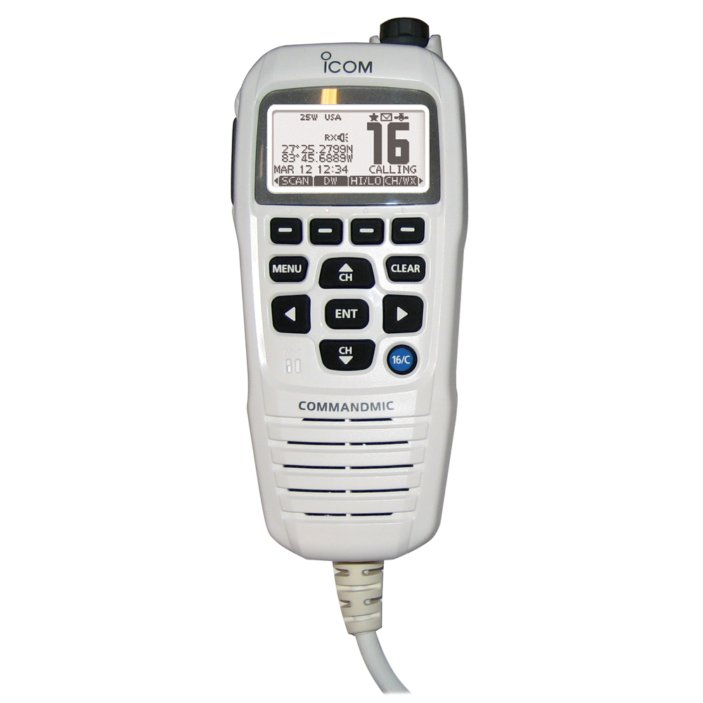 Icom HM195 CommandMic™ IV with White BlackLit LCD - Super White