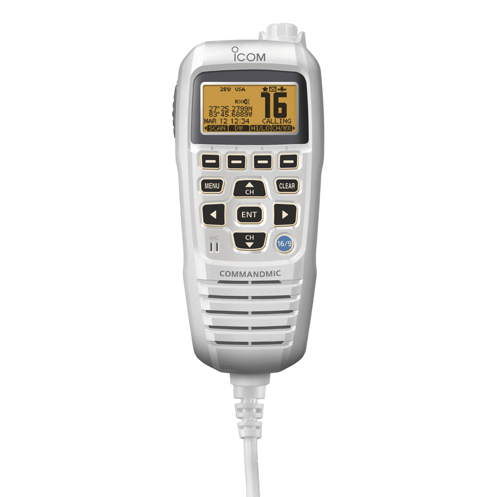 Icom HM195 CommandMic™ IV w/Yellow BlackLit LCD - Super White