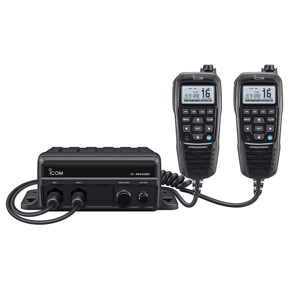 Icom M410BB 11 Black Box VHF w/Black Command Mic & 2 Command Mic Ports