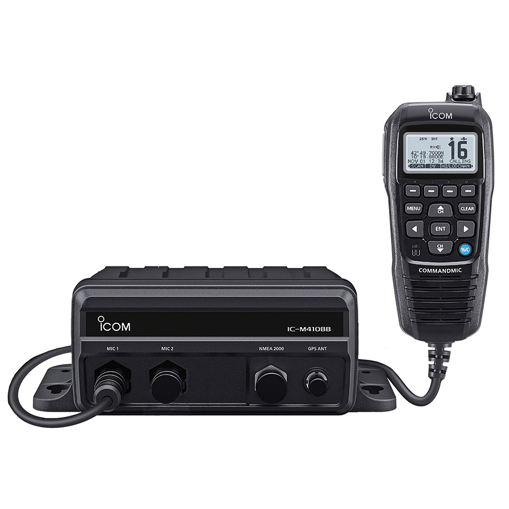 Icom M410BB 11 Black Box VHF w/Black Command Mic & 2 Command Mic Ports