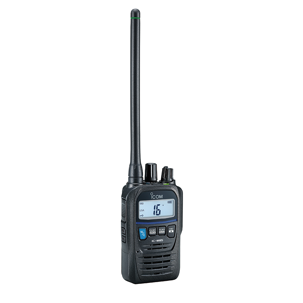 Icom M85UL Intrinsically Safe, Ultra Compact Handheld VHF Marine Radio w/5W Power Output