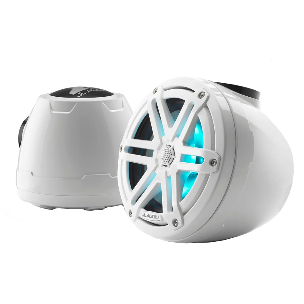 JL Audio M3 VeX™ Series 6.5" Enclosed Coaxial Speakers w/RGB LED Lighting & White Sports Grilles - M3-650VEX-Gw-S-Gw-i