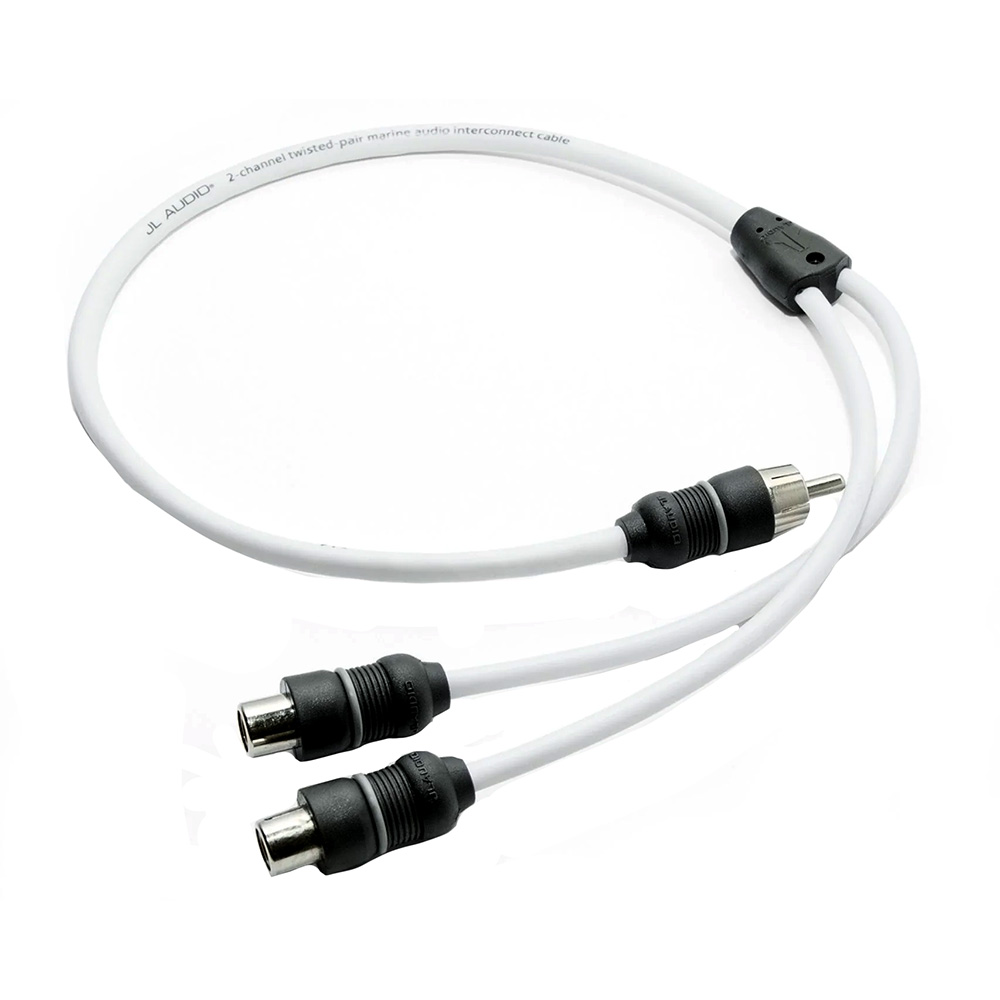 JL Audio 2 Channel Marine Audio Y-Adaptor 1 Male Plug to 2 Female Jacks - XMD-WHTAICY-1M2F