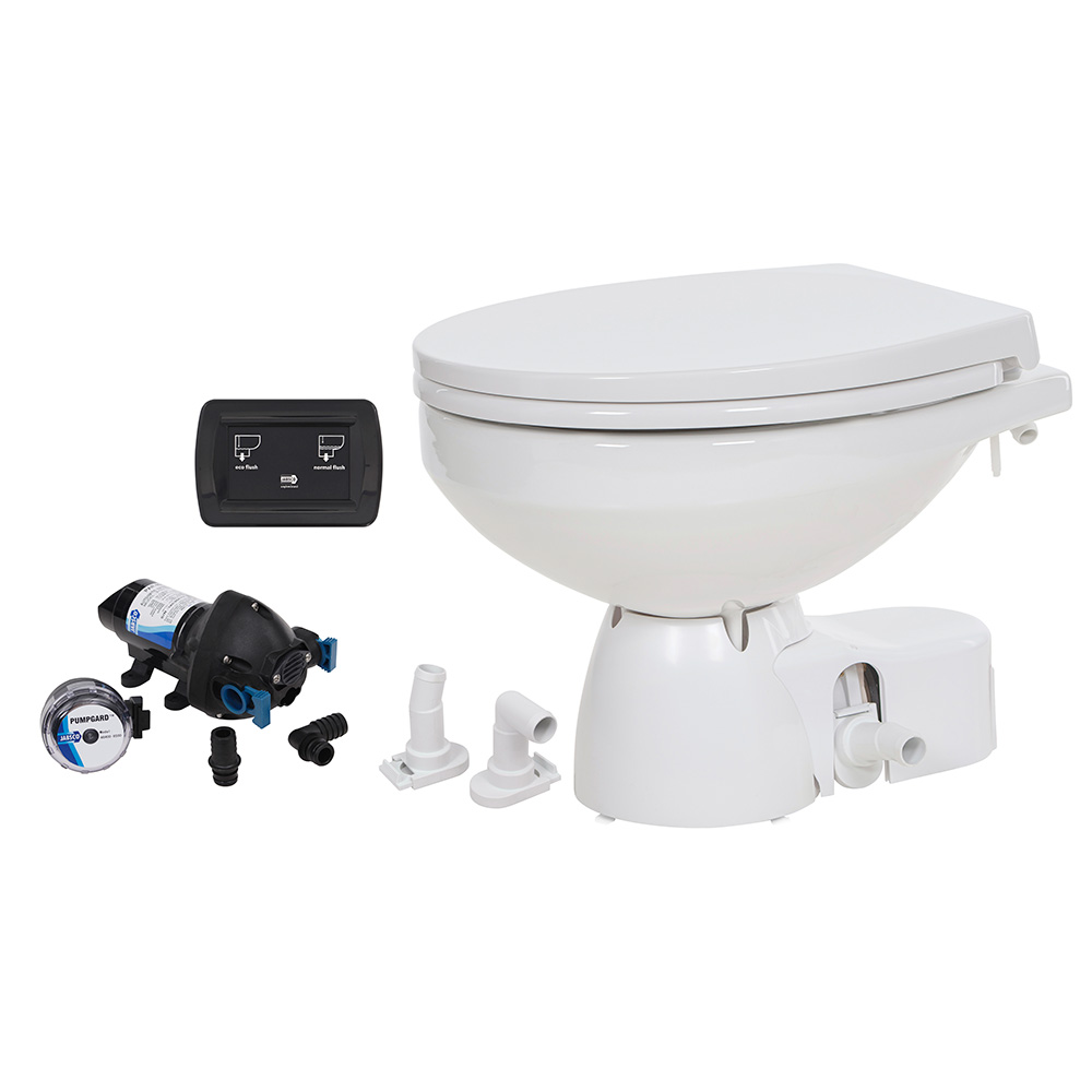 Jabsco Quiet Flush E2 Raw Water Toilet Regular Bowl - 24V – Soft Close Lid