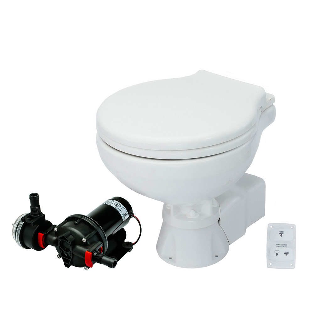 Johnson Pump AquaT Toilet Silent Electric Compact - 12V w/Pump