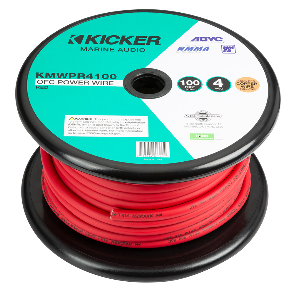 KICKER KMWPR4100 100' 4AWG Power Wire - Red