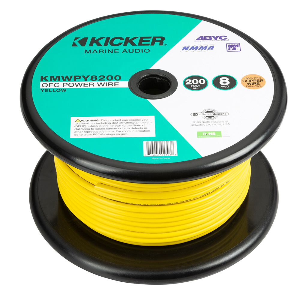 KICKER KMWPY8200 200' 8AWG Power Wire - Yellow​