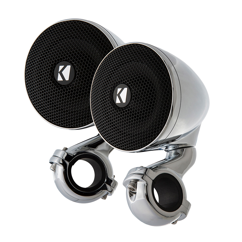 KICKER PSM 3" Weather-Proof Mini Enclosed Speaker Pair - 4-Ohm, Chrome