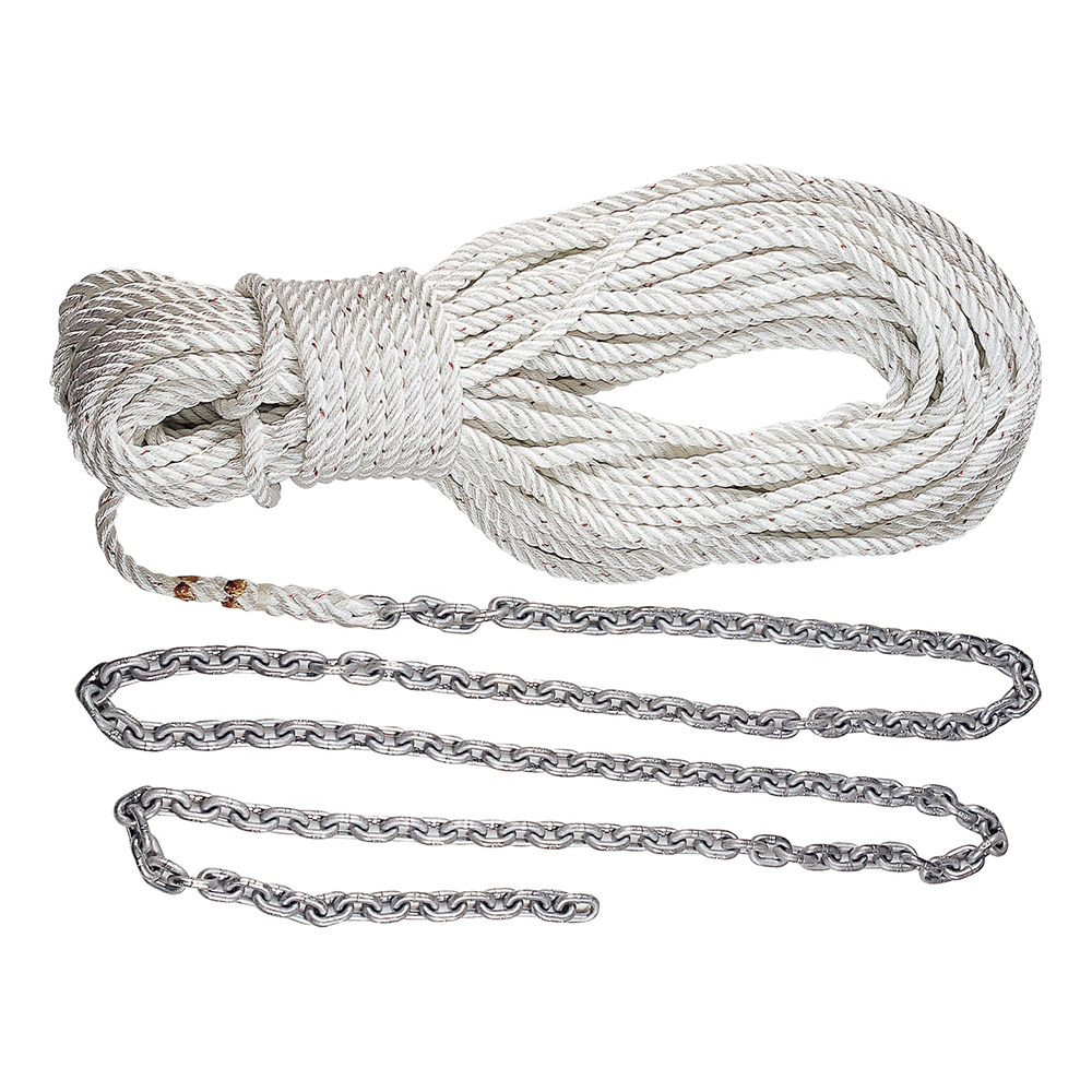 Lewmar Premium Anchor Rode 215'-15' of 1/4" Chain & 200' of 1/2" Rope w/Shackle