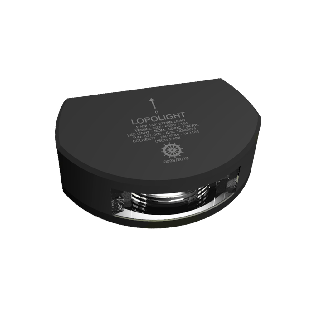 Lopolight Series 301-006 - Stern Light - 2NM - Vertical Mount - White - Black Housing 