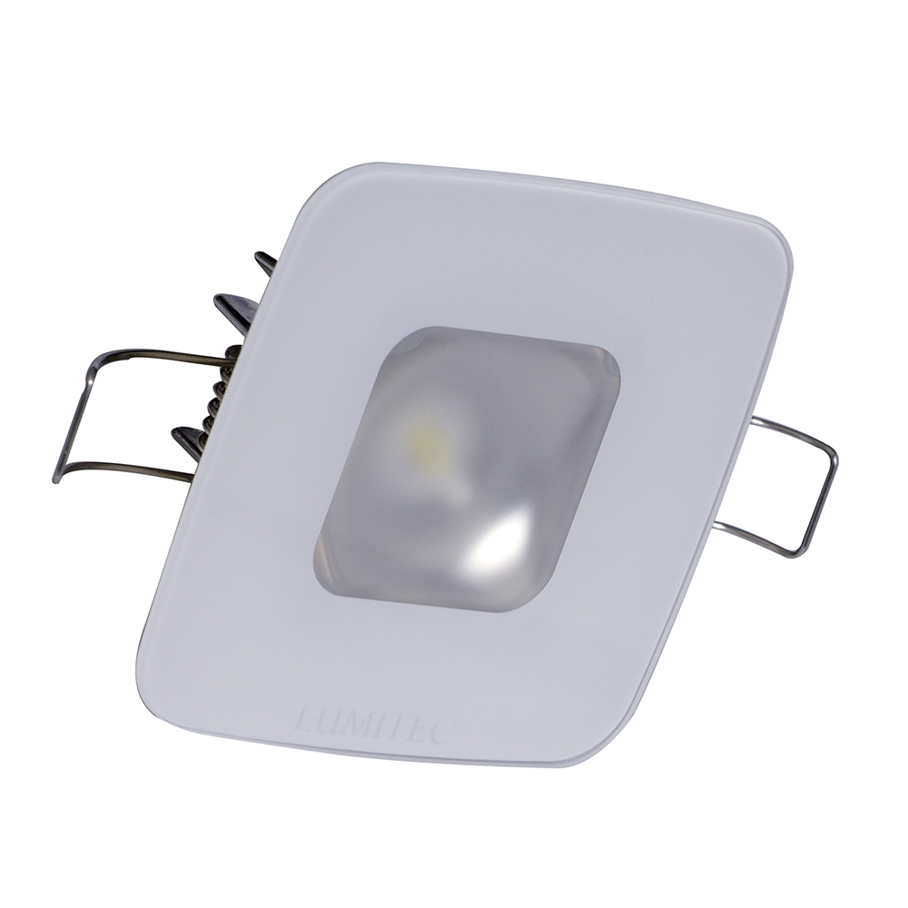 Lumitec Square Mirage Down Light - White Dimming, Red/Blue Non-Dimming - Glass Housing - No Bezel