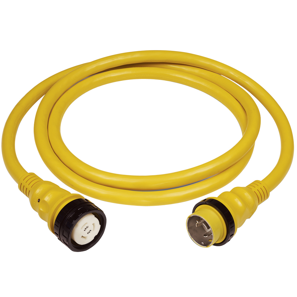 Marinco 50Amp 125/250V Shore Power Cable - 25' - Yellow