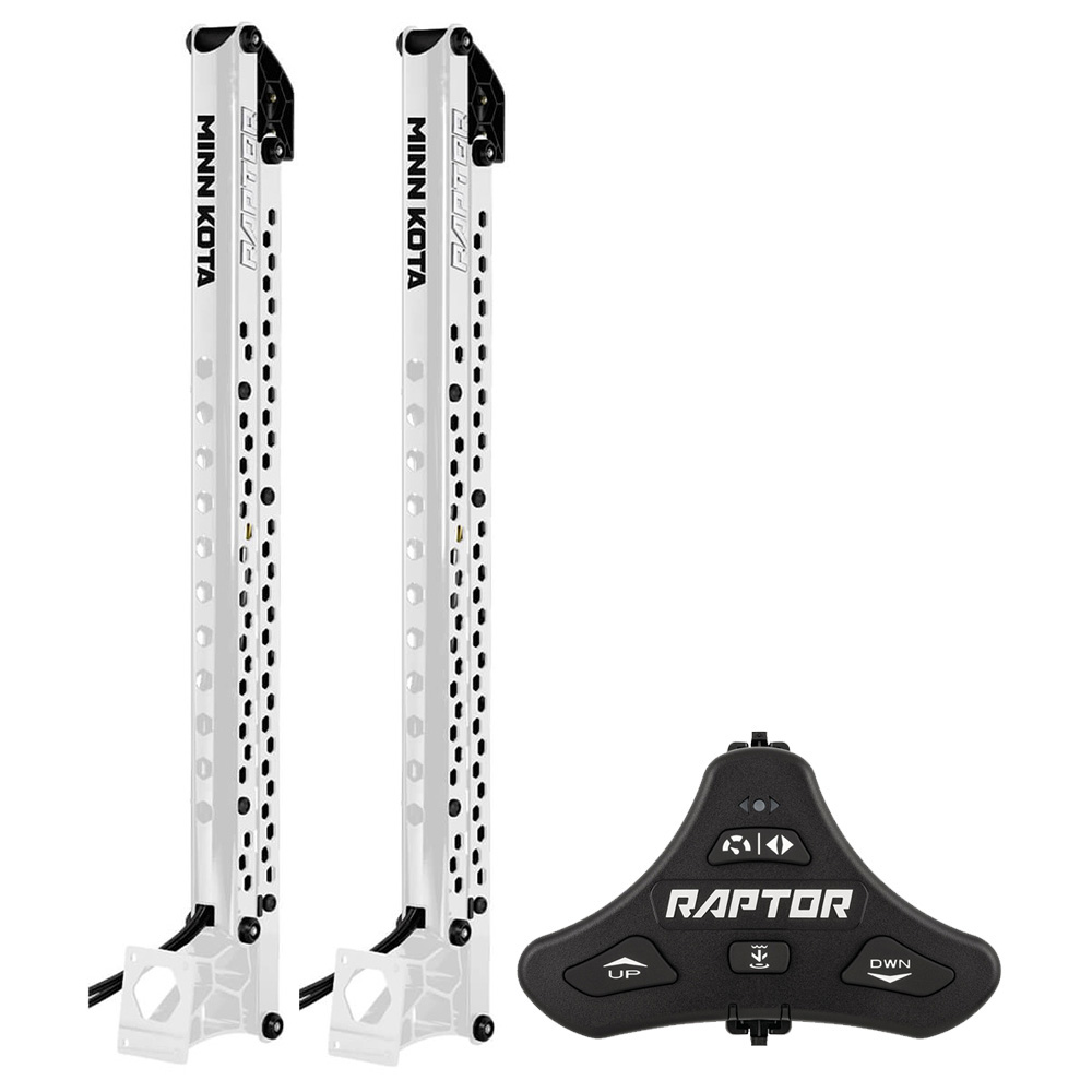 Minn Kota Raptor Bundle Pair - 8' White Shallow Water Anchors w/Active Anchoring & Footswitch Included - 1810621/PAIR