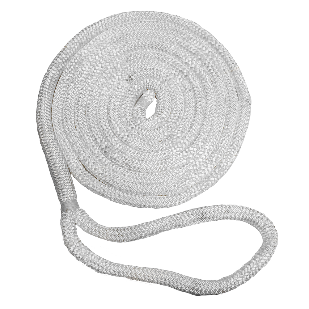 New England Ropes 3/8" Double Braid Dock Line - White - 25'