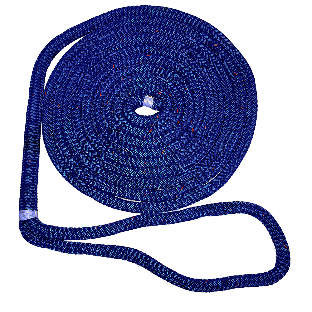 New England Ropes 5/8" Double Braid Dock Line - Blue w/Tracer - 50'