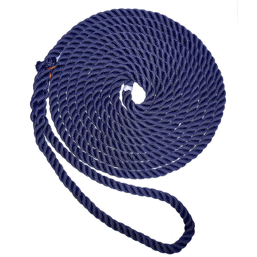 New England Ropes 5/8" Premium 3-Strand Dock Line - Navy Blue - 25'