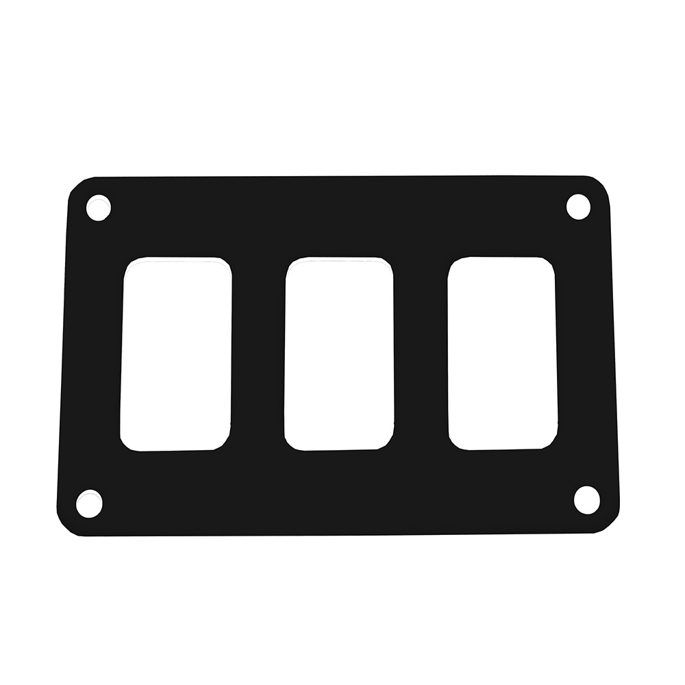 Pacer Switch Panel - 3 Switch & 1 Row - 4.25" x 2.75" - Black Powder Coated Aluminum