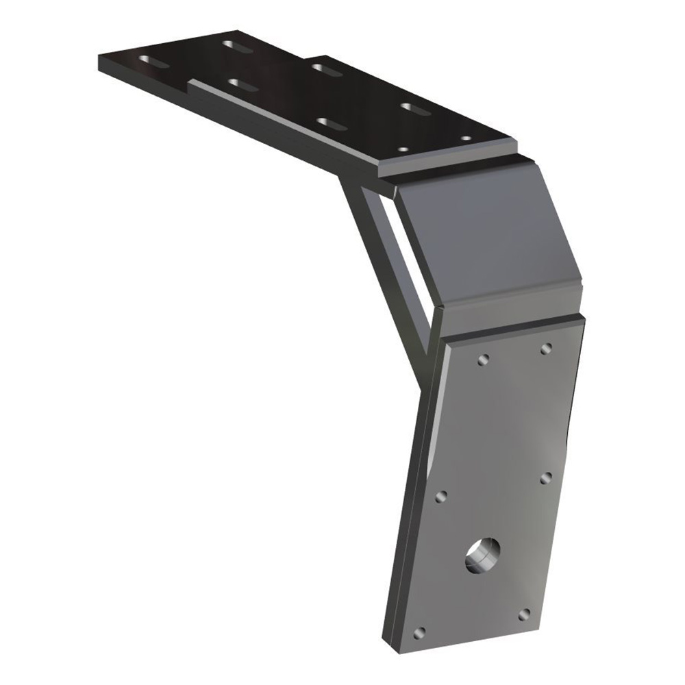 Power-Pole Deck Mount - 13" Aft - 11" Drop - Black