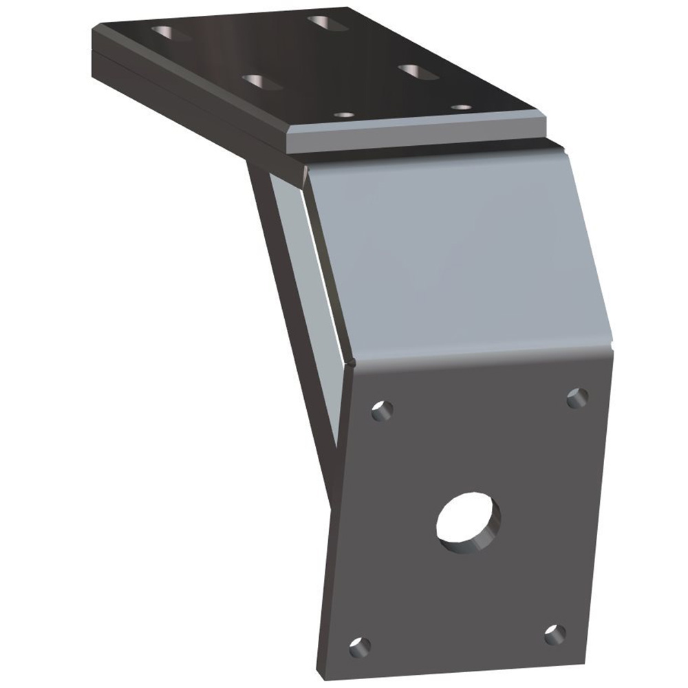 Power-Pole Deck Mount - 8" Aft - 6" Drop - Black
