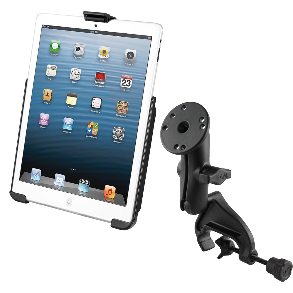 RAM Mount Yoke Clamp Mount w/Apple iPad mini EZ-ROLL'R Cradle