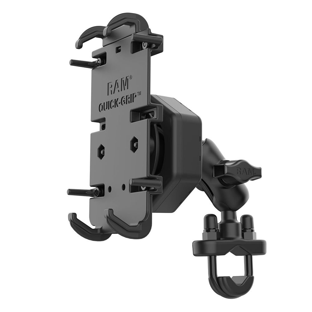 RAM Mount RAM® Quick-Grip™ XL Phone Mount w/Vibe-Safe™ & U-Bolt Base - Short