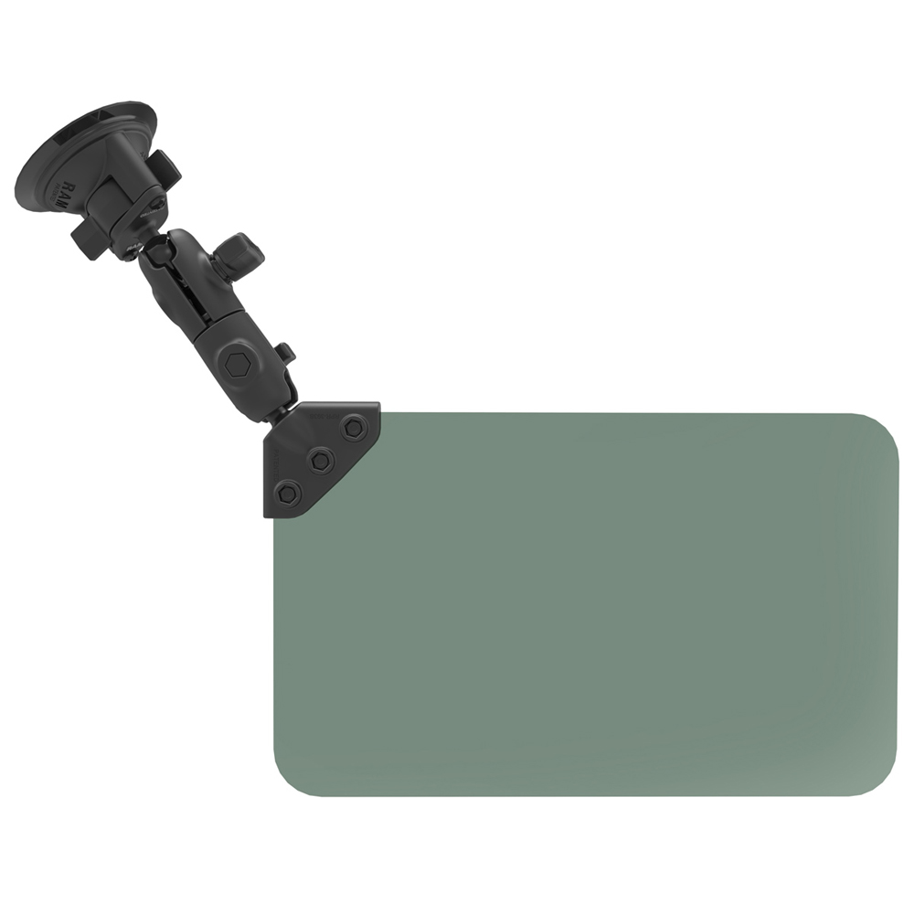 RAM Mount Suction Cup Mount w/Dark Green Sun Visor - 50% Tint