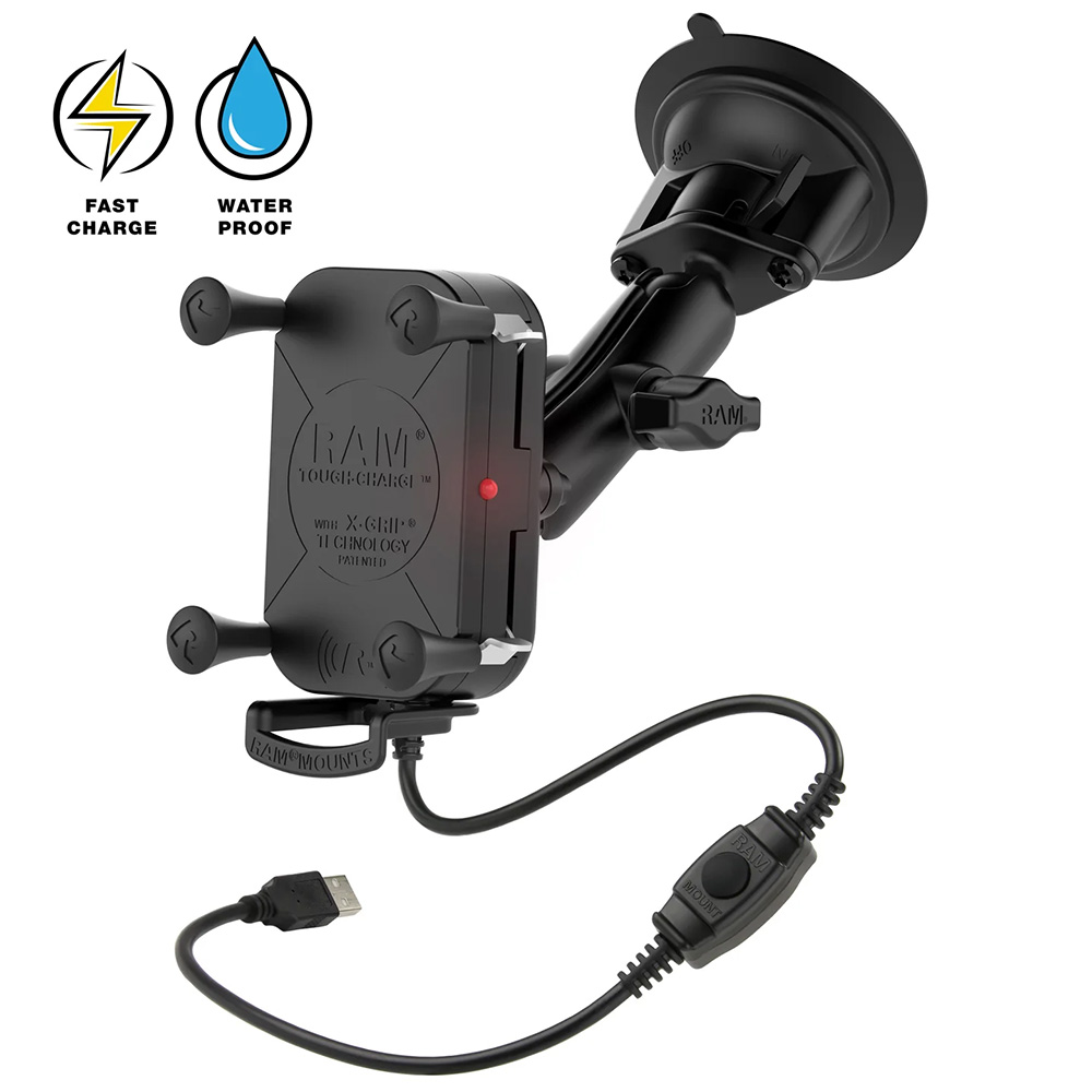 RAM Mount RAM Tough-Charge™ 15W Wireless Charging Suction Cup Mount