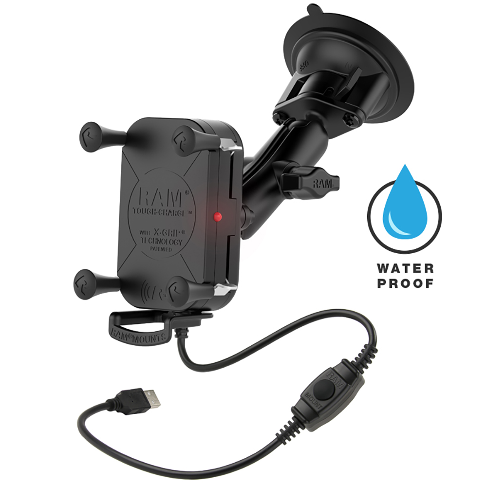 RAM Mount Tough-Charge™ Waterproof Wireless Charging Suction Cup Mount