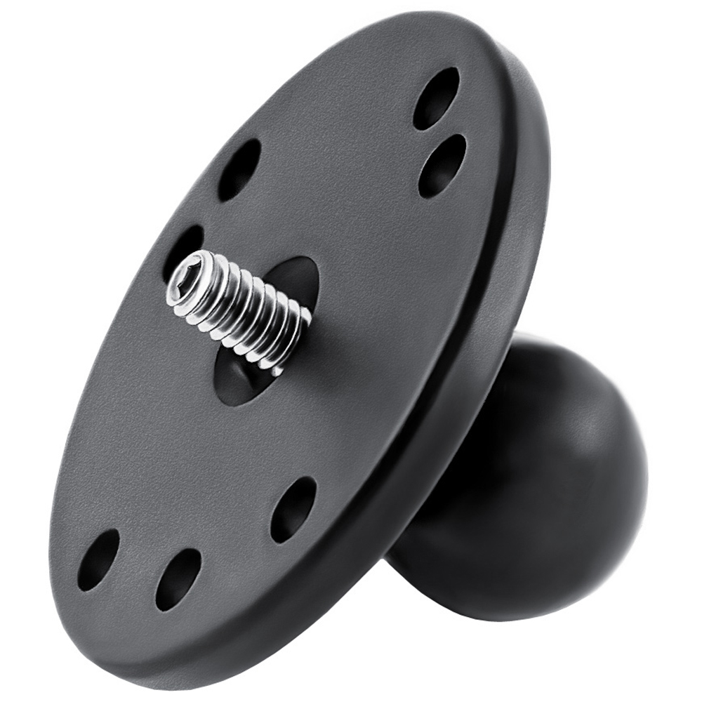 RAM Mount 2.5" Round Base w/1" Ball and 1/4"-20 Threaded Male Post