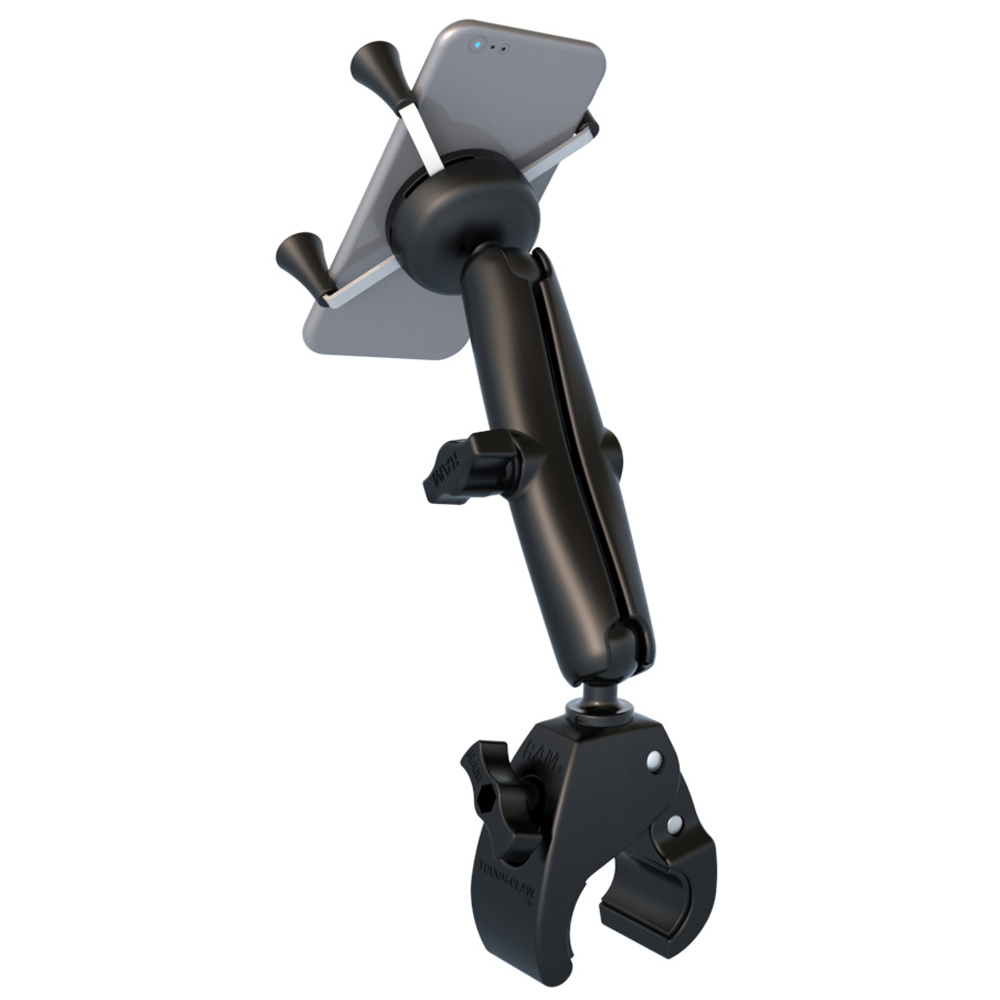 RAM Mount Universal Tough-Claw™ Base w/Long Double Socket Arm & Universal X-Grip® Cell/iPhone Cradle