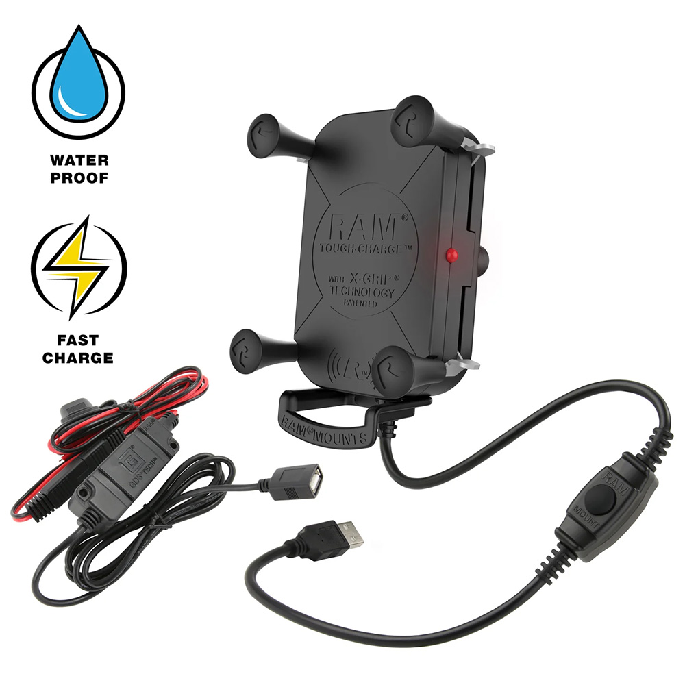 RAM Mount Tough-Charge™ 15W Waterproof Wireless Charging Holder w/Charger