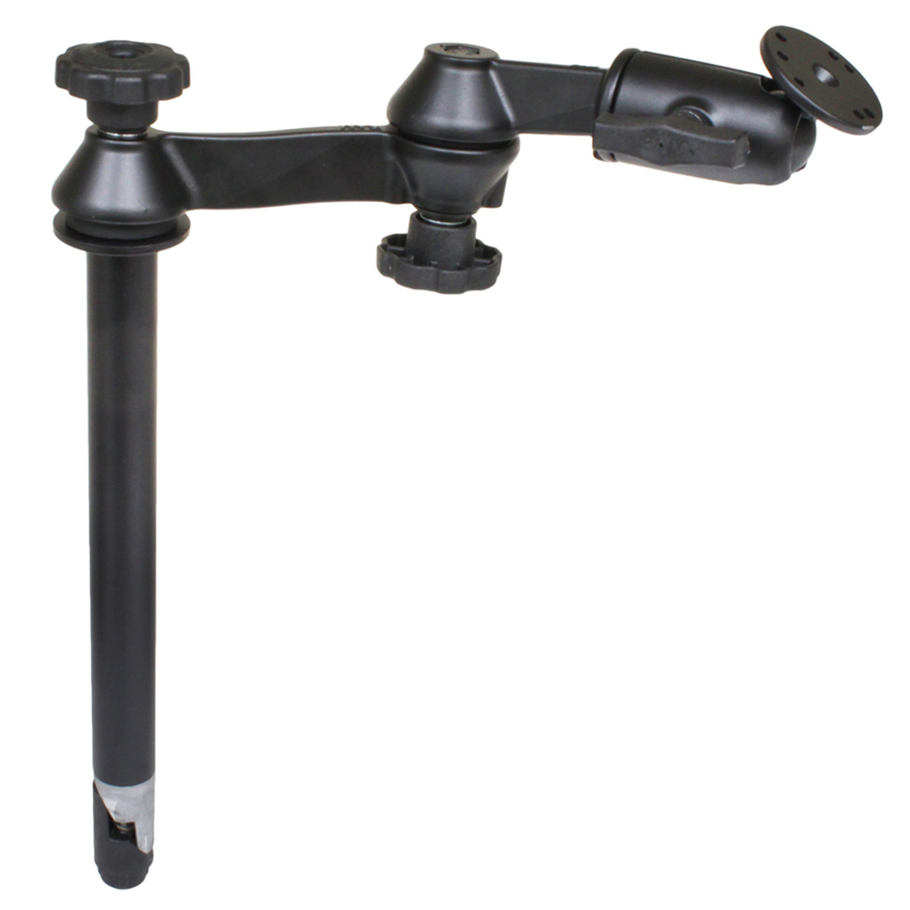RAM Mount RAM® 12" Upper Pole with Double Swing Arms & Round Plate