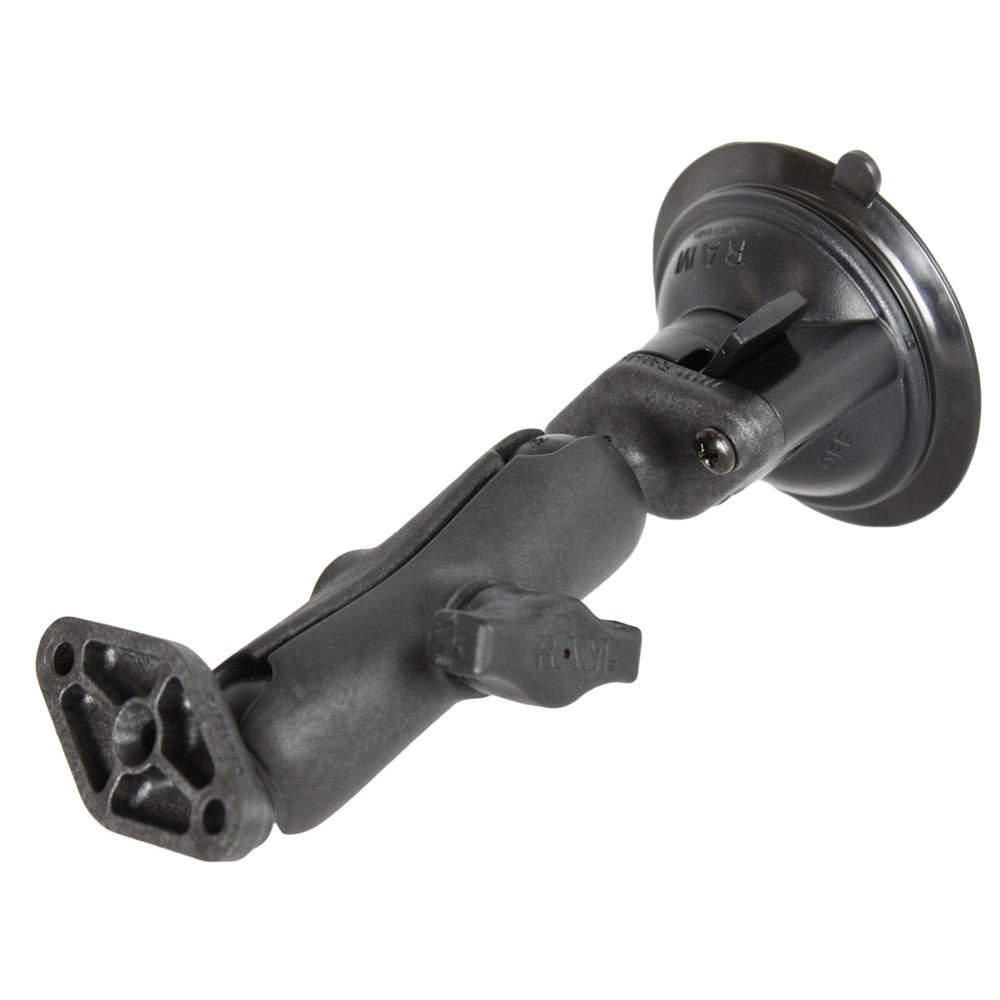 RAM Mount Composite Twist Lock Suction Cup w/Double Socket Arm & Double Base Adapter