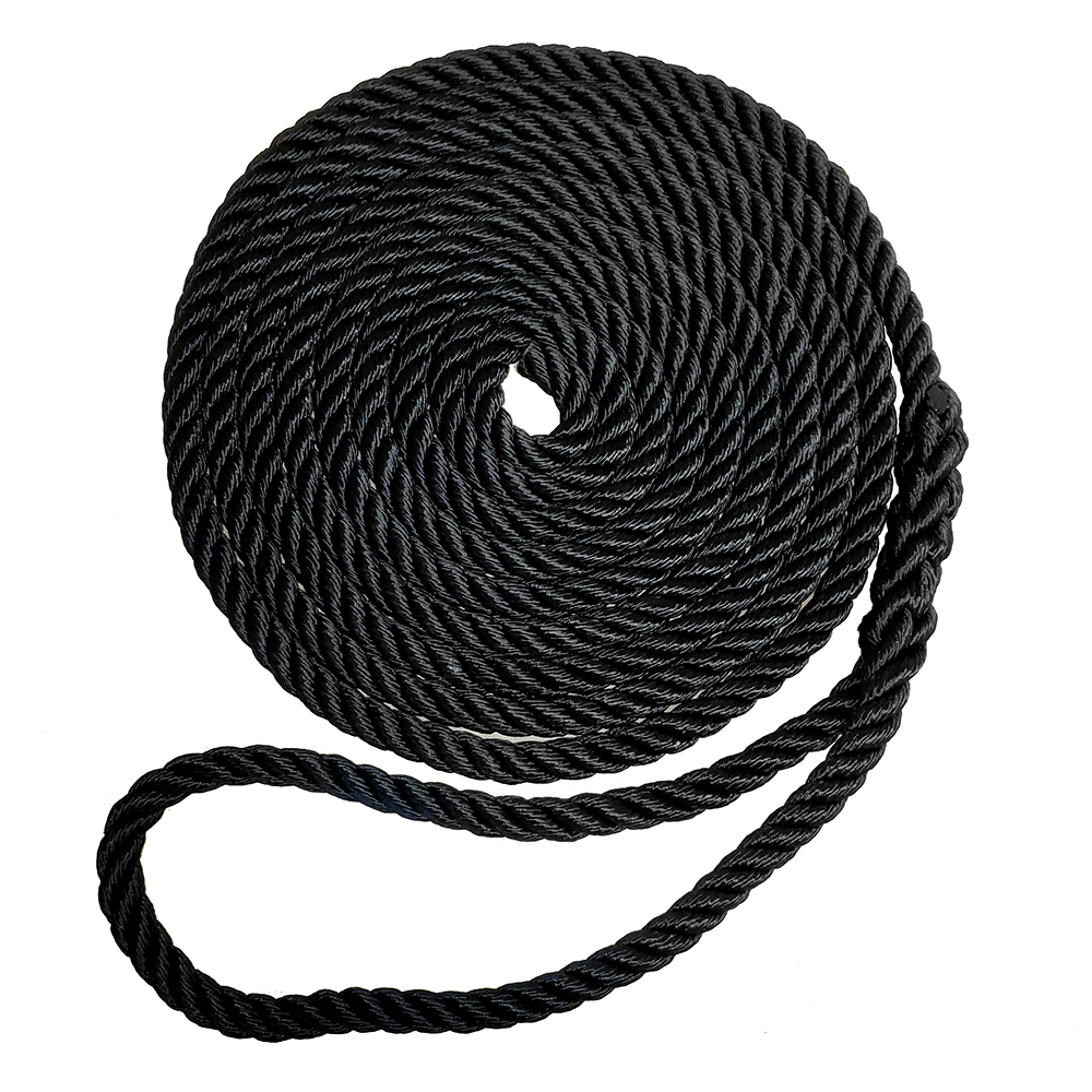 Robline Premium Nylon 3 Strand Dock Line - 5/8" x 20' - Black