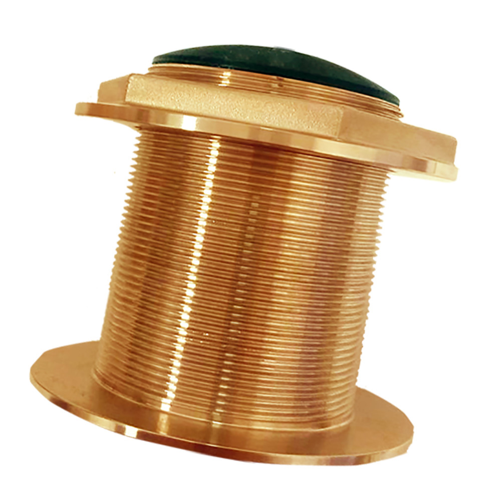 Echonautics Bronze Low-Profile Thru-Hull Medium-Frequency CHIRP Transducer - 1kW, 18&deg; Tilt, 85-135kHz