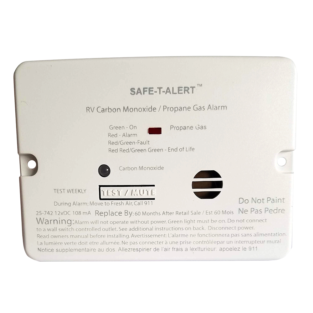 Safe-T-Alert Combo Carbon Monoxide Propane Alarm - Flush Mount - Mini - White