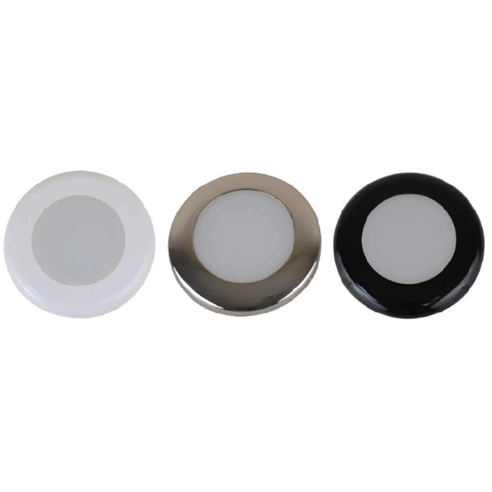 Scandvik A3C Downlight Kit - Cool White w/SS, White, & Black Trim Rings