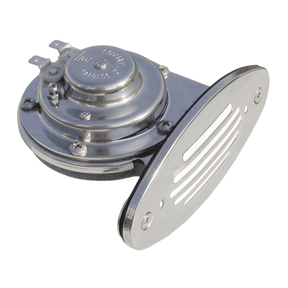 Schmitt Marine Mini Stainless Steel Single Drop-In Horn w/Stainless Steel Grill - 12V High Pitch