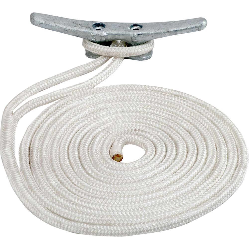 Sea-Dog Double Braided Nylon Dock Line - 5/8" x 35' - White