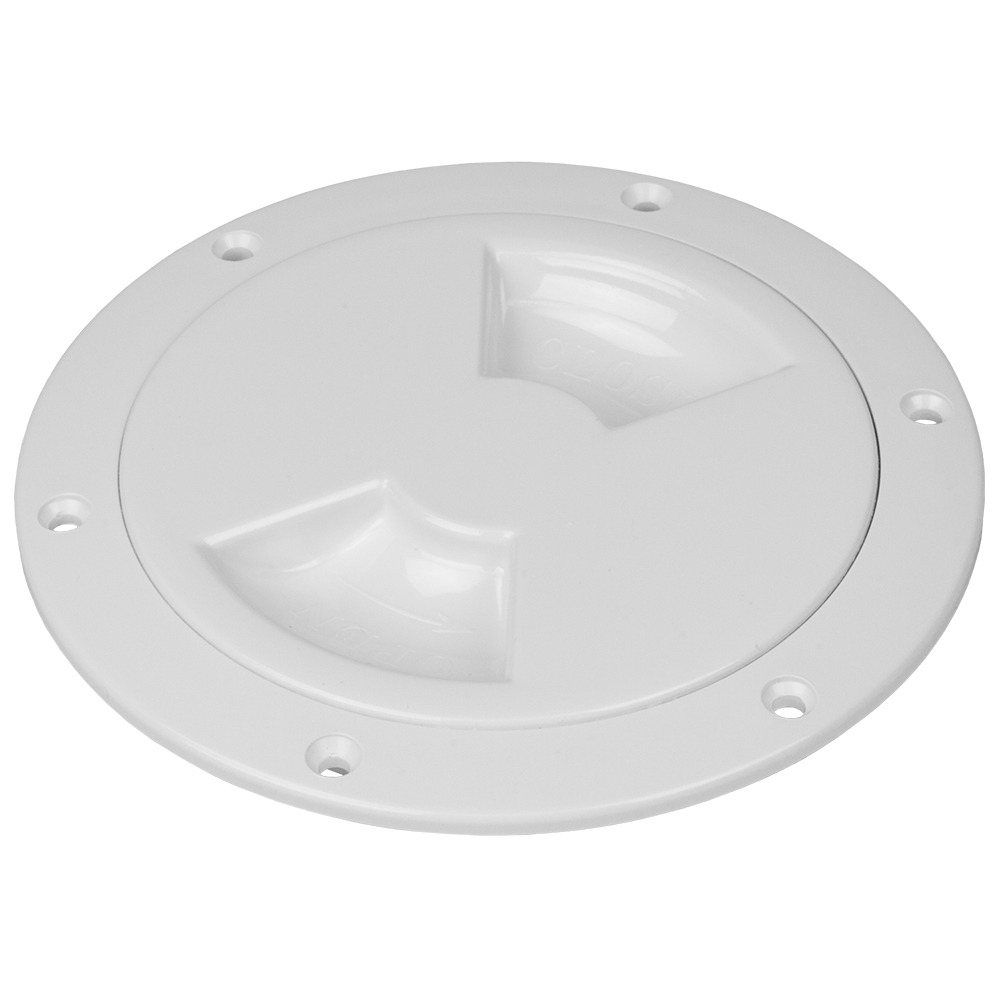 Sea-Dog Quarter-Turn Smooth Deck Plate w/Internal Collar - White - 8"