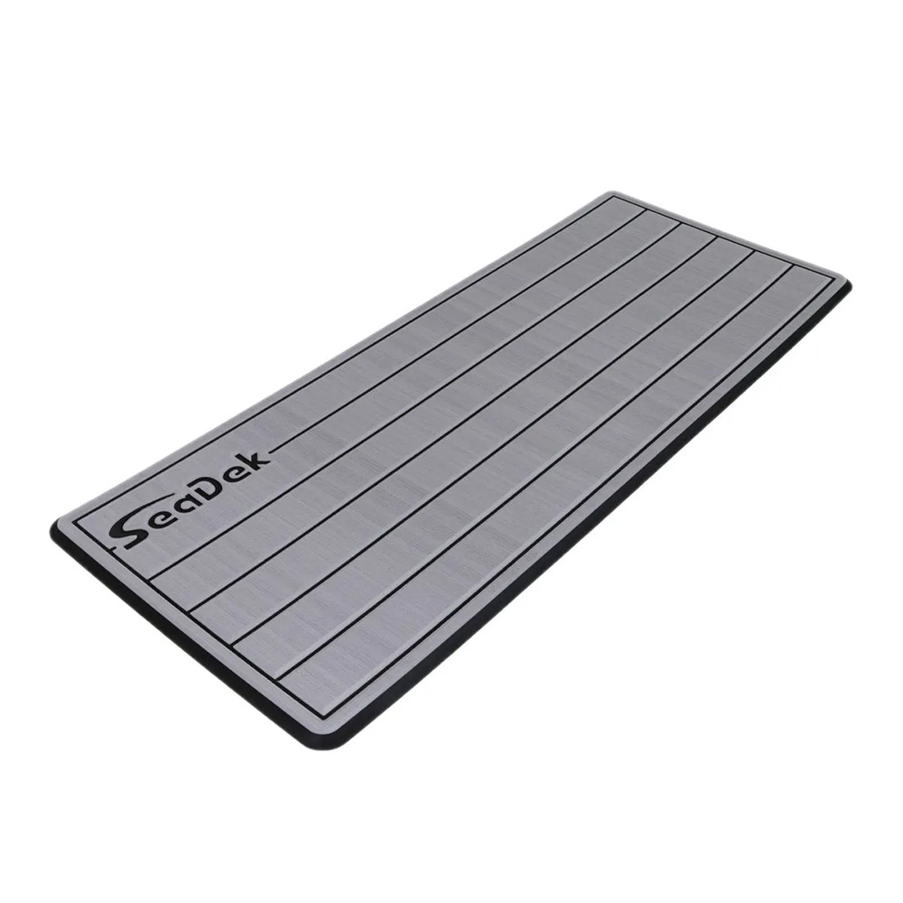 SeaDek 16” x 39" 20mm Dual Density Large Teak Helm Pad w/SeaDek Logo - Brushed Texture - Storm Gray/Black (406.4mm x 990.6mm x 20mm)