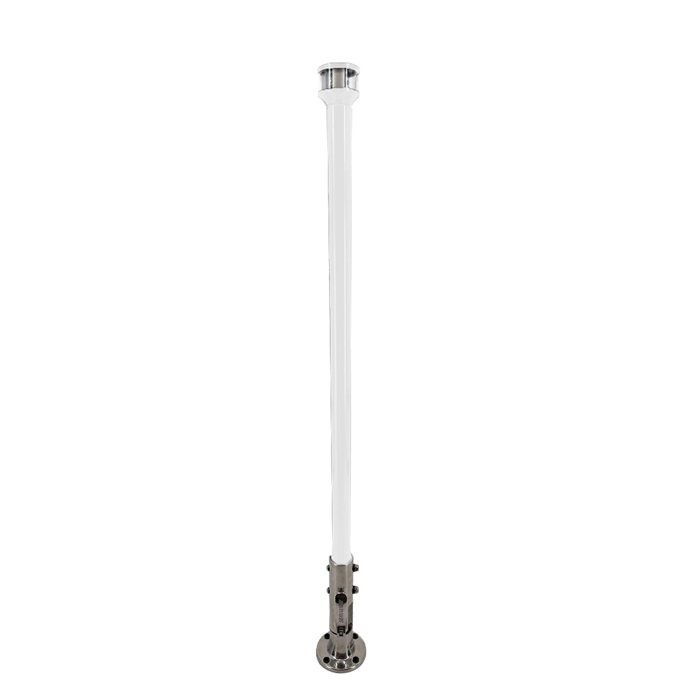 Seaview 24" Manually Folding Light Post w/316 Stainless Steel Base & LTBLED12C5 Navigation Light - White