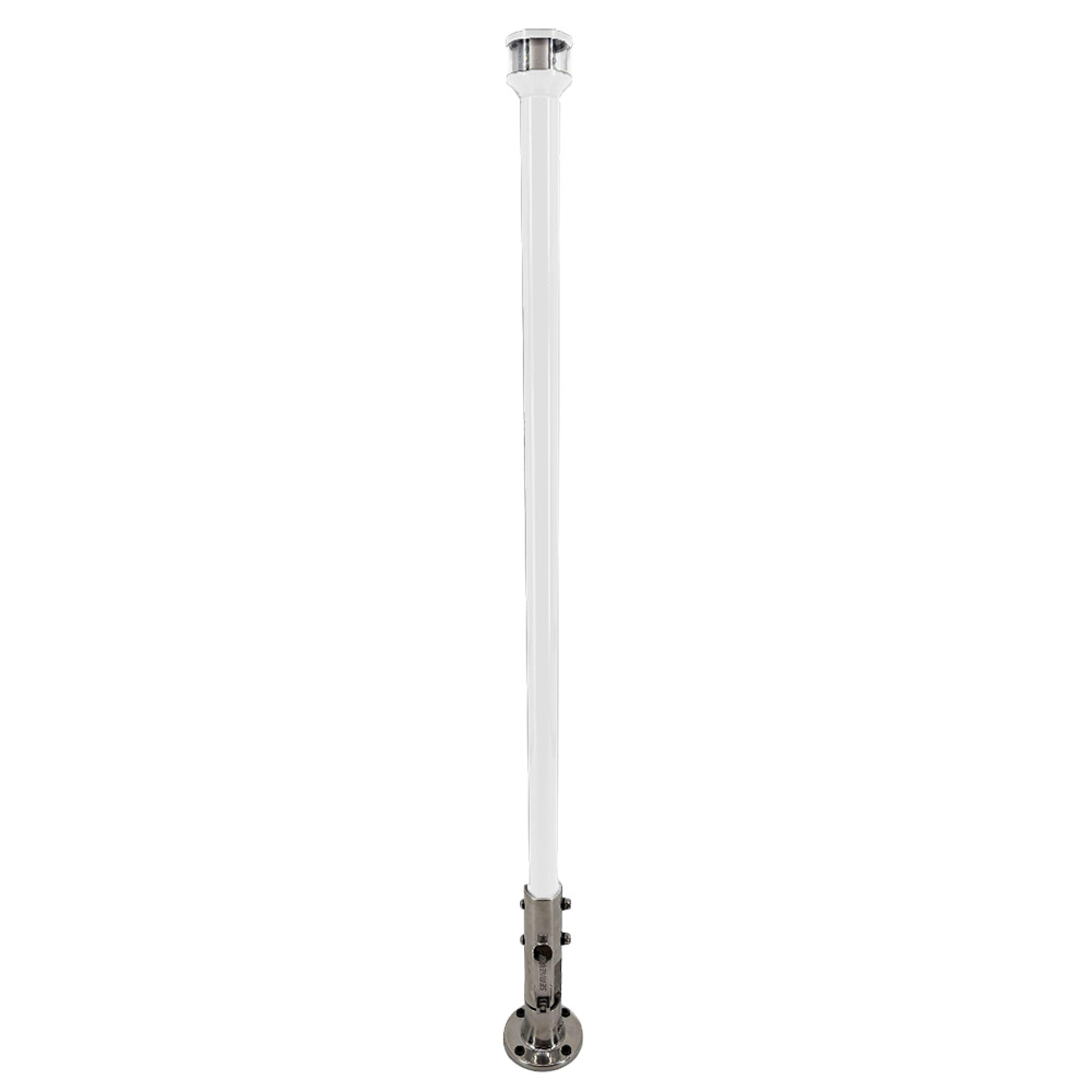 Seaview 36" Manually Folding Light Post w/316 Stainless Steel Base & LTBLED12C5 Navigation Light - White