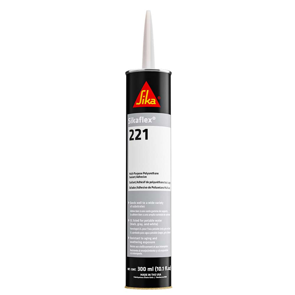 Sika Sikaflex® 221 Multi-Purpose Polyurethane Sealant/Adhesive - 10.3oz(300ml) Cartridge - Aluminum Gray