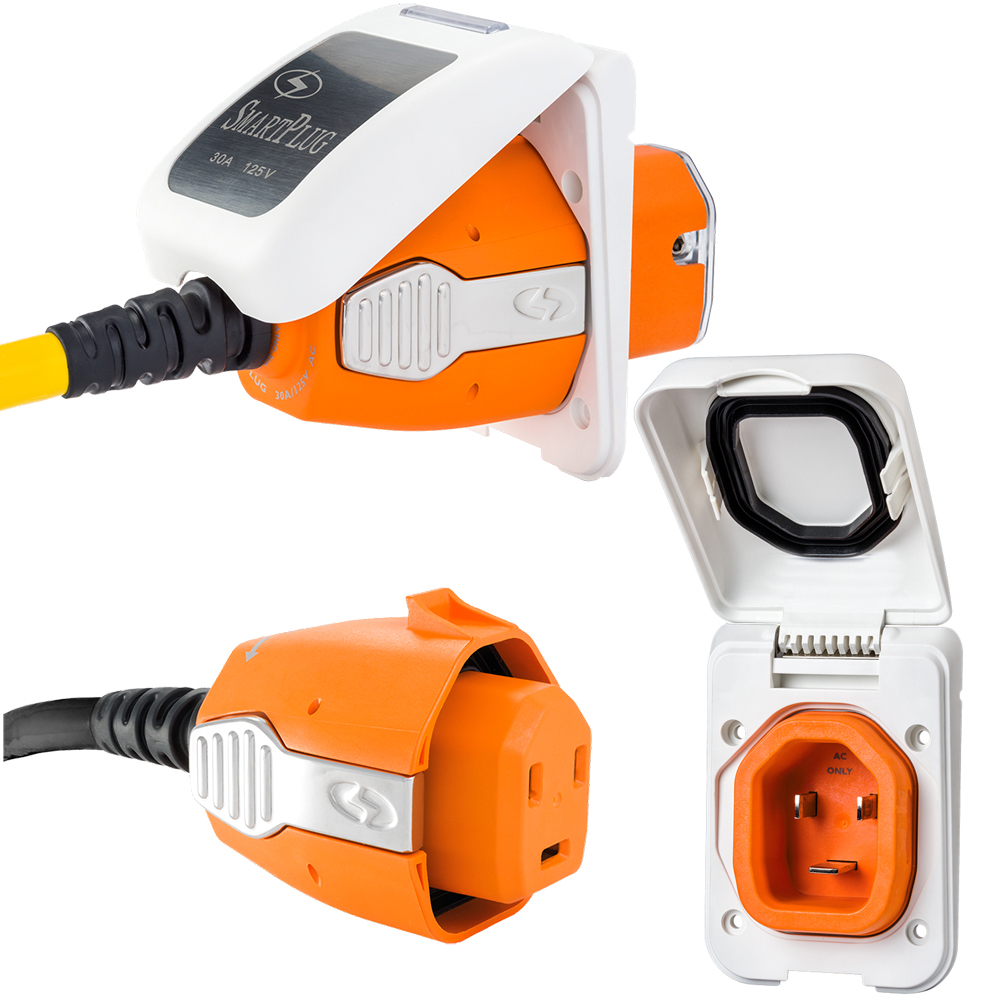 SmartPlug 30 AMP Inlet & Female Cord Connector Combo White CWR